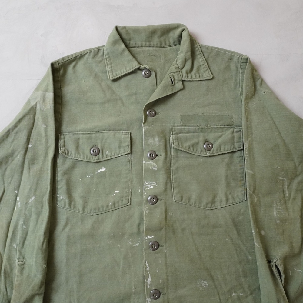 Vintage OG-107 Military Fatigue Shirt Medium Mens 60s 70s Green Army Olive Drab - Picture 3 of 7
